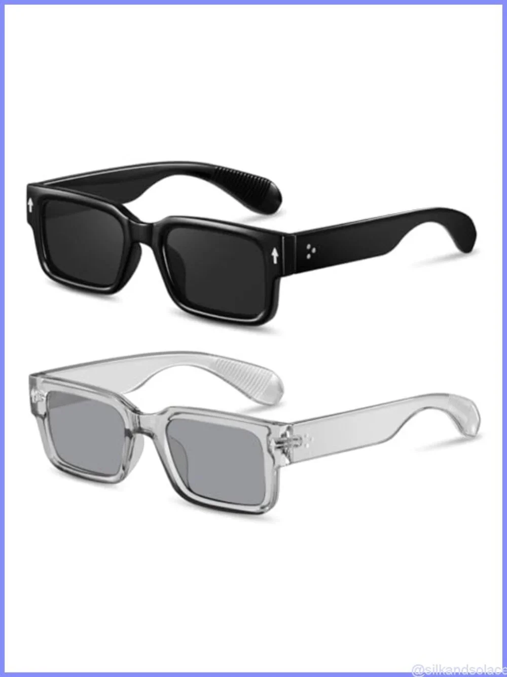 Square Frame Sunglasses Men Women Chunky Rectangle Retro Full Frame UV400
